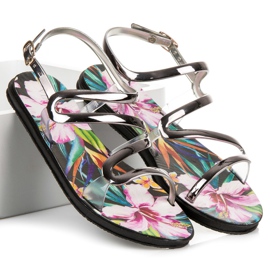 Vinceza Sandálias presas com fivela cinza 1