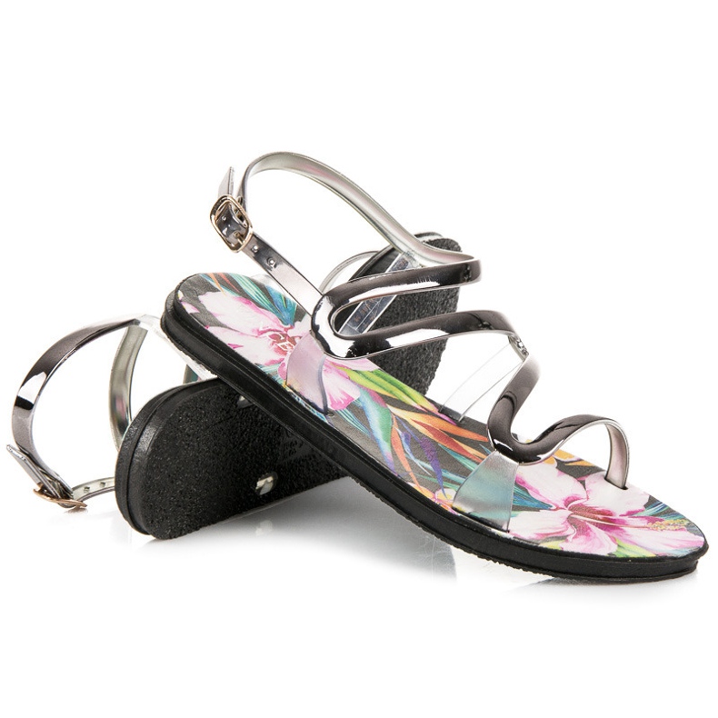 Vinceza Sandálias presas com fivela cinza 2 Vinceza Sandálias presas com fivela cinza 2