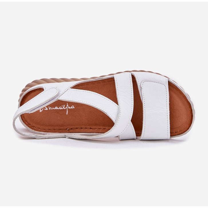 Sandálias de couro feminino maciejka l6848-11 branco 2