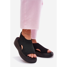 Sandálias femininas com plataforma preta preto 1 Sandálias femininas com plataforma preta preto 1