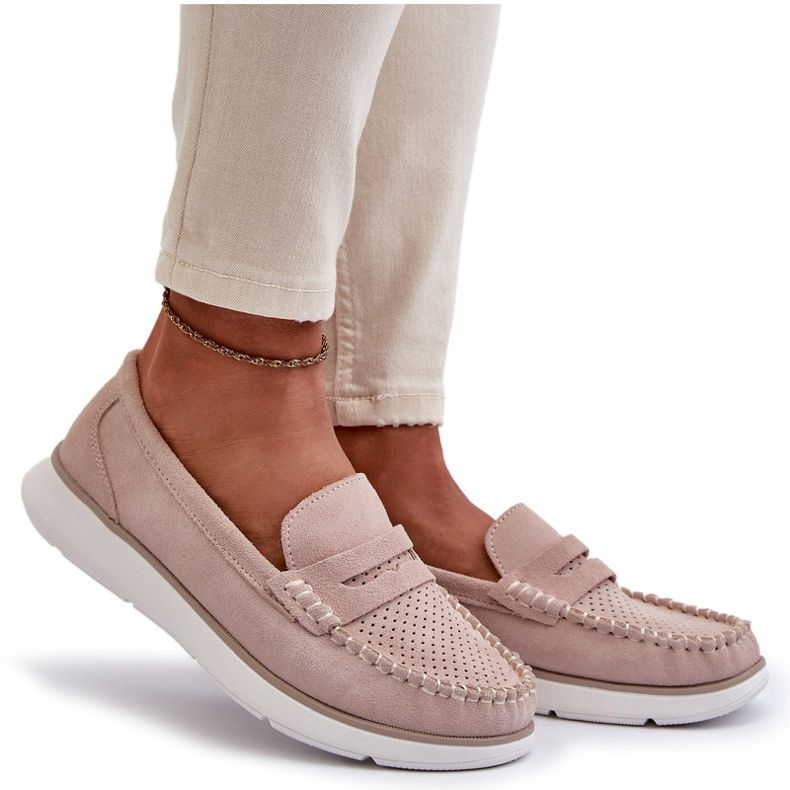 Suades mocassins na plataforma SERGIO LEONE SP012 bege 5