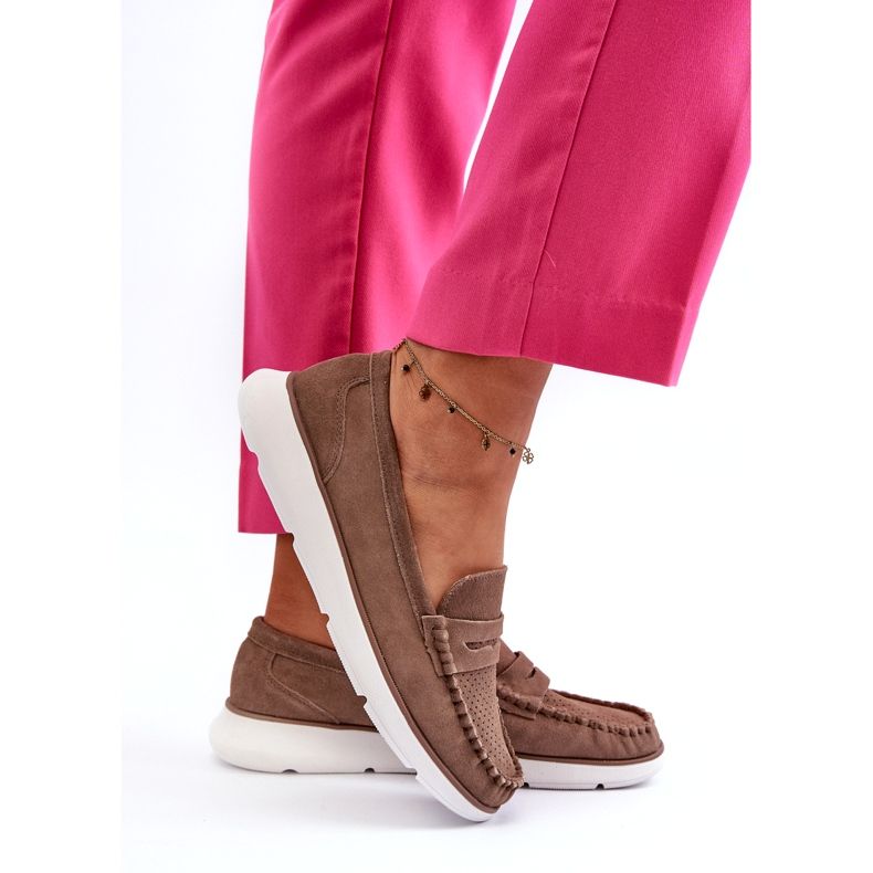 Suades de camurça feminina no Sergio Leone SP012 Light Beige bege 3