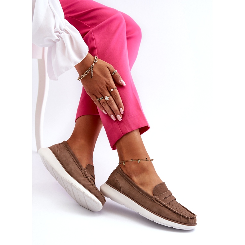 Suades de camurça feminina no Sergio Leone SP012 Light Beige bege 4