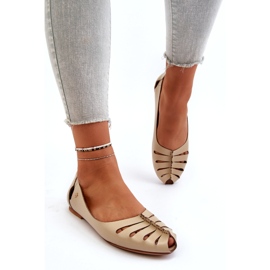 Zazoo 10009 confortável couro de couro de couro bege 3