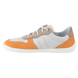 Sapatos de couro descalço Olivier 1773pol - cinza minimalista leve com tênis laranja 2