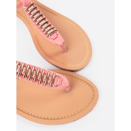 Shelvt Sandálias rosa com decorações douradas 1