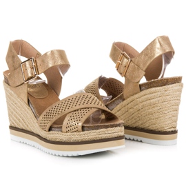 Kylie Sandálias de cunha amarelo 1