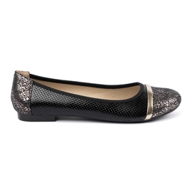Goodin Bailarinas pretas com decorações douradas preto 2