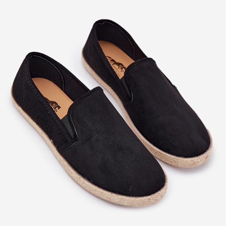 Tênis masculinos de alpargelas com Eco Suede Black preto 1