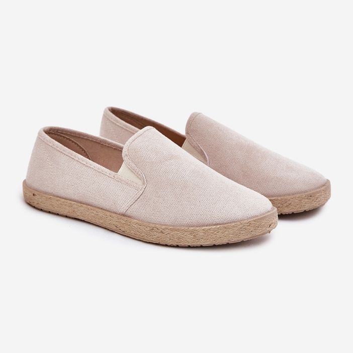 Tênis masculinos de alpargelas com Eco Suede Beige bege 1