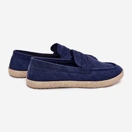 Mocas masculinos com Braid Navy Blue azul 2 Mocas masculinos com Braid Navy Blue azul 2