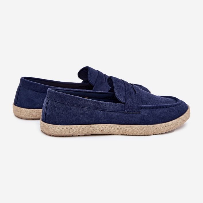 Mocas masculinos com Braid Navy Blue azul 2 Mocas masculinos com Braid Navy Blue azul 2
