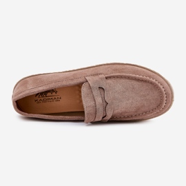 Mocassins masculinos com trança bege escura 2