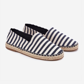 Alpargelas masculinas com azul marinho listrado 1