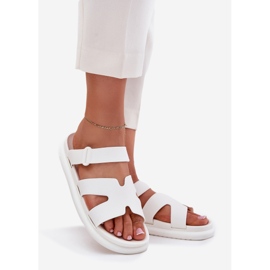 Chinelos de borracha femininos com faixa branca branco 1