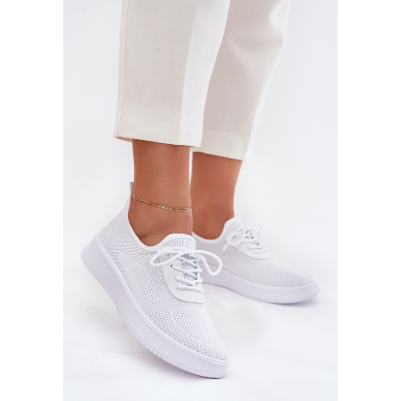 Material Sapatos esportivos deslizados na plataforma branca feminina branco 2