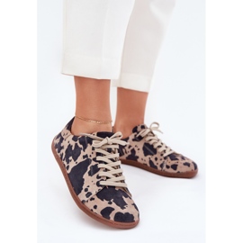 Tênis de camurça feminina em Zazoo N1120 Brown-Beige marrom 2