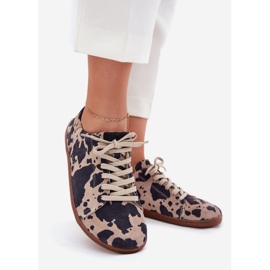 Tênis de camurça feminina em Zazoo N1120 Brown-Beige castanho 1