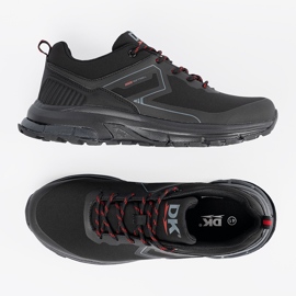 DK Sapatos esportivos de homens negros com elementos vermelhos preto 1