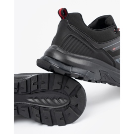 DK Sapatos esportivos de homens negros com elementos vermelhos preto 2