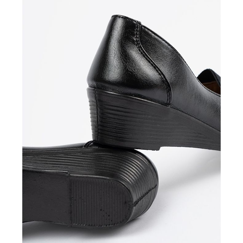 Sapatos femininos negros clássicos preto 1