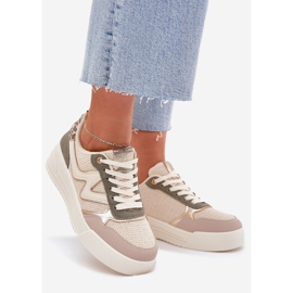 Tênis femininos na plataforma leopardo bege 1