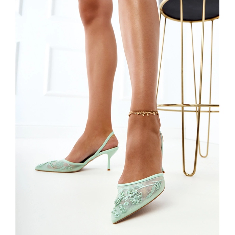 Bombas de malha verde com contas 1