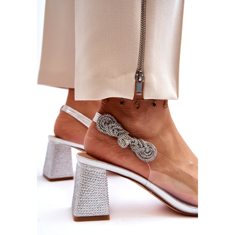 S. BARSKI Bombas femininas elegantes em MR91292-1 prata com zircões 5