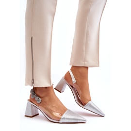 S. BARSKI Bombas femininas elegantes em MR91292-1 prata com zircões 4