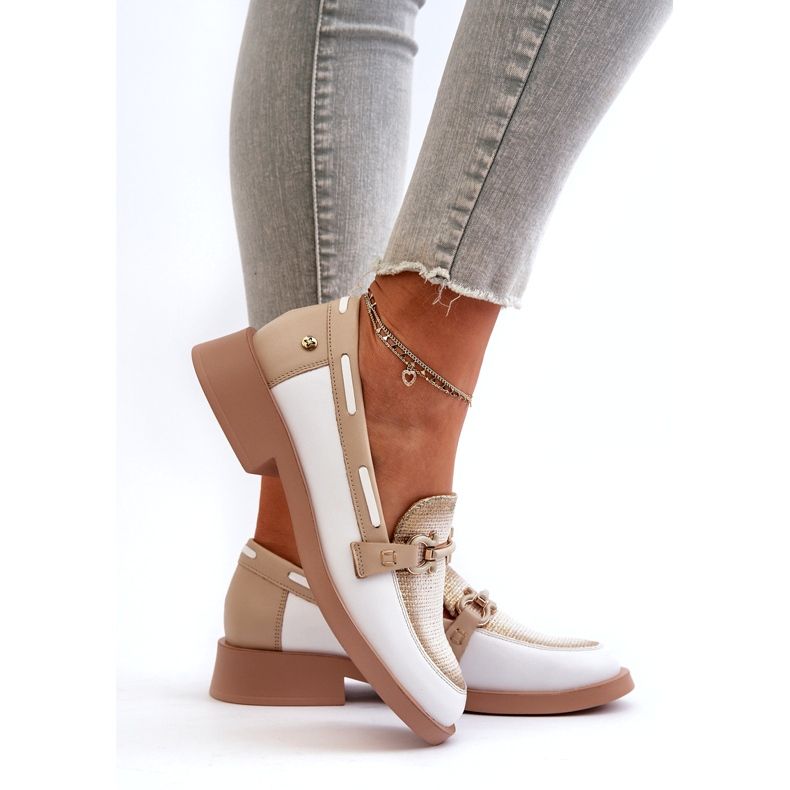 Maciejka Leather Supotos 06493-11 Branco e bege 4