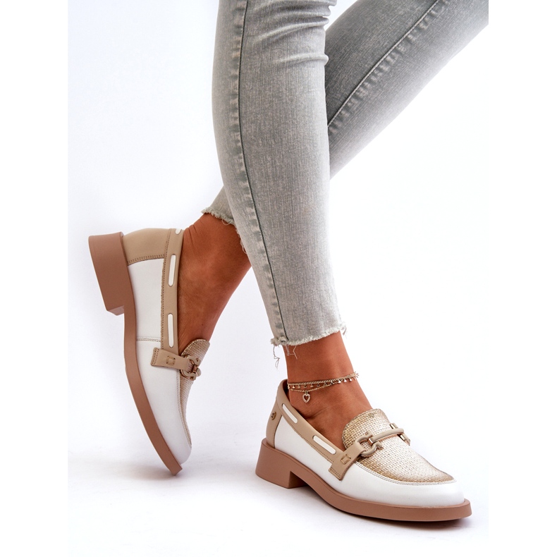 Maciejka Leather Supotos 06493-11 Branco e bege 6