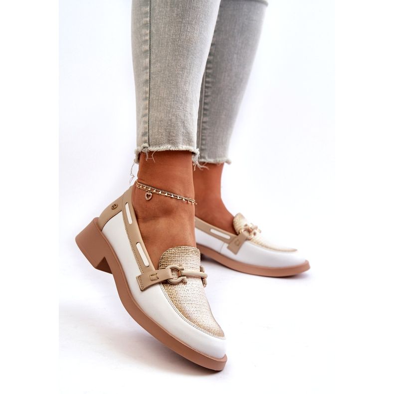 Maciejka Leather Supotos 06493-11 Branco e bege 2