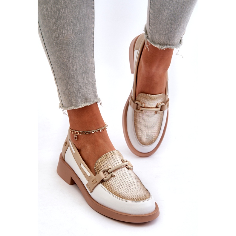 Maciejka Leather Supotos 06493-11 Branco e bege 3