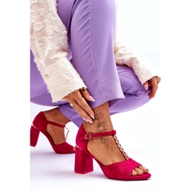 Vinceza Camurada Saltos Altos com Zircões Fuchsia rosa 2 Vinceza Camurada Saltos Altos com Zircões Fuchsia rosa 2