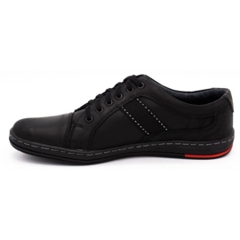Olivier Sapatos de couro masculino Casual 238Gt Black preto 1