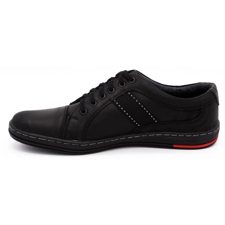 Olivier Sapatos de couro masculino Casual 238Gt Black preto 1