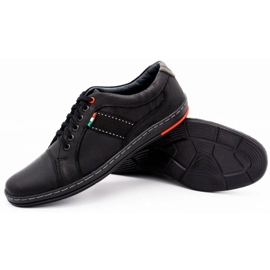 Olivier Sapatos de couro masculino Casual 238Gt Black preto 2