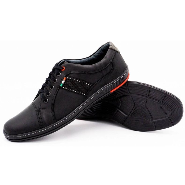 Olivier Sapatos de couro masculino Casual 238Gt Black preto 2