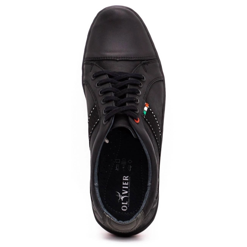 Olivier Sapatos de couro masculino Casual 238Gt Black preto 5