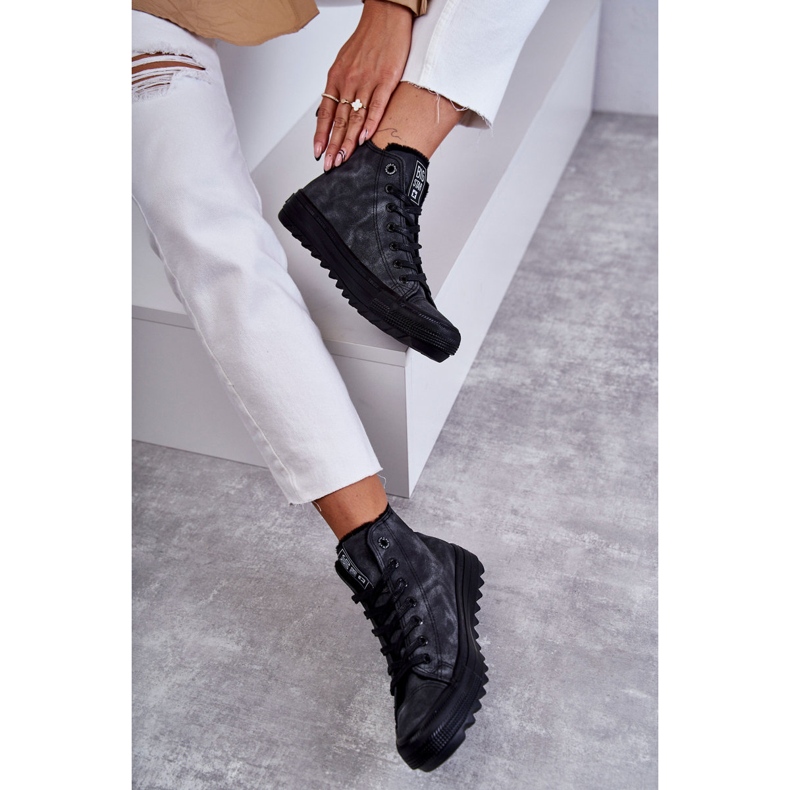 Big Star Grande estrela feminina isolada preto gg274069 tênis cinza 5