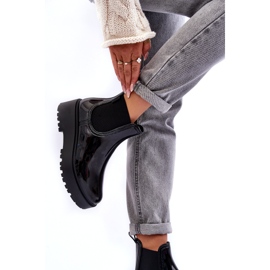 Galochas lacadas femininas na Big Star MM274395 Black Platform preto 3