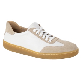 WASAK Sapatos de couro minimalista dos homens descalços 0248W branco 1