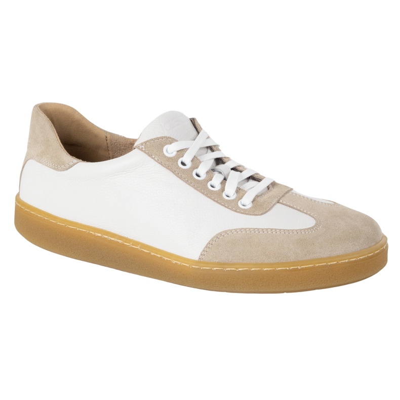 WASAK Sapatos de couro minimalista dos homens descalços 0248W branco 1
