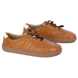 Olivier Sapatos femininos descalçados Aria marrom larga de couro minimalista castanho 2