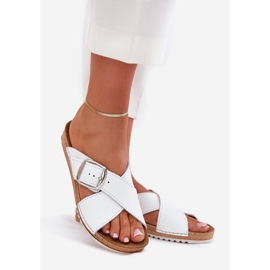 Flipers de couro feminino com fivela de fivela Inblu vo0004 branco 1 Flipers de couro feminino com fivela de fivela Inblu vo0004 branco 1