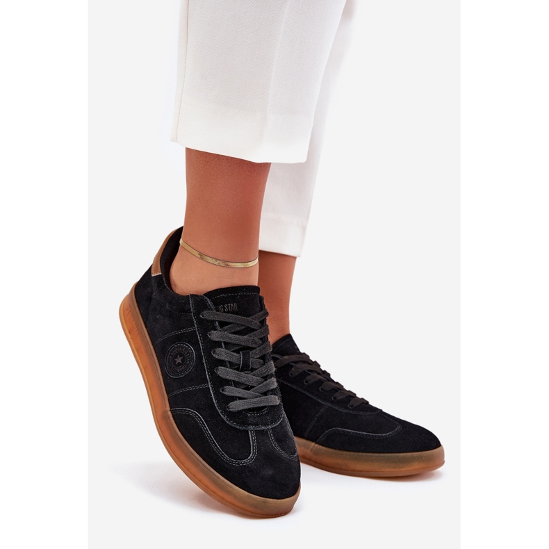 Camurça feminina tênis Big Star RR274851 Hi-Polish System Black preto 1