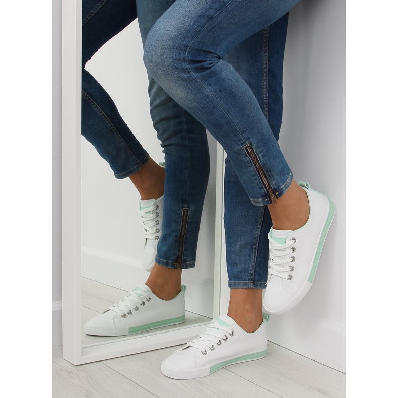 Tênis feminino branco A88-07 verde 2