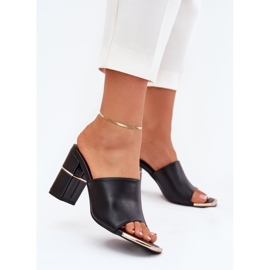 Boto Os chinelos de mulheres elegantes no Black Raiza Post preto 2