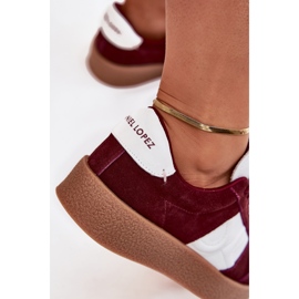 Camurça feminina tênis Big Star de Daniel Lopez SS2D4023 Borgonha vermelho 2