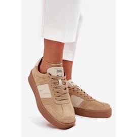 Camurça feminina tênis Big Star de Daniel Lopez SS2D4022 Beige bege 1